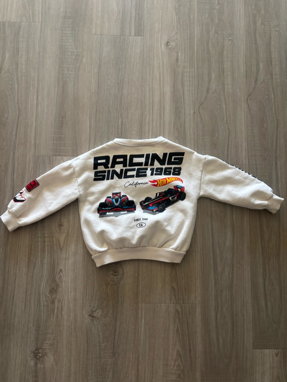 Zara Hot Wheels 'Racing Since 1968' cream Crewneck Sweatshirt